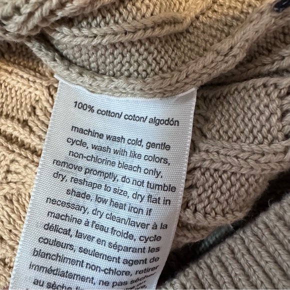 Tommy Hilfiger Khaki Cable Knit Short Sleeve Sweater Preppy Classic Size M - Picture 4 of 6